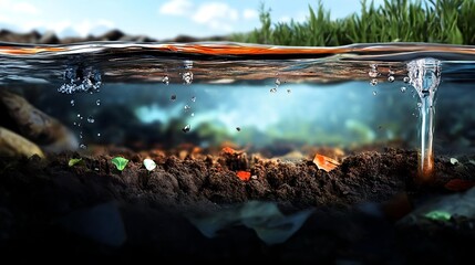 Obraz premium water drops on the water