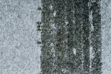 macro close-up of tire car truck wheel pattern track tracks in the snow abstract white background...