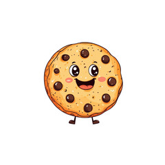 Obraz premium Kawaii Smiling Cookie Clipart Illustration