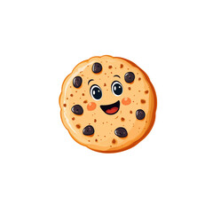 Adorable Cookie Character with a Happy Face Illustration