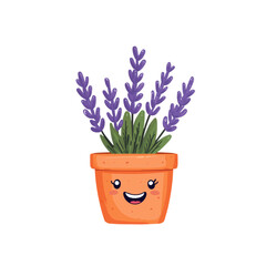 Smiling Lavender Plant in a Cute Pot Design