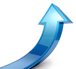 Upward Trending Blue Arrow Stock Market Growth and Progress