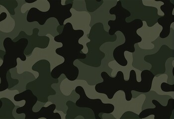 Fototapeta premium Stylish Camouflage Wallpaper with Dark Green, Gray, and Black Patterns – Suitable for Military Enthusiasts and Digital Backgrounds