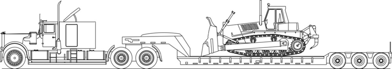 vector illustration sketch design of heavy equipment vehicle construction industry for loading large vehicles