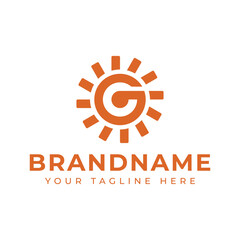 Letter G Sun Logo, symbolizing energy, growth, and innovation