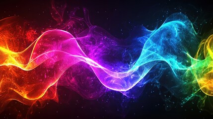 Fototapeta premium Vibrant Rainbow Wave Abstract Art: A Symphony of Color and Light