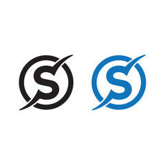 Dual Circular Logos Featuring Letter S with Checkmark Symbolizing Verification and Progress