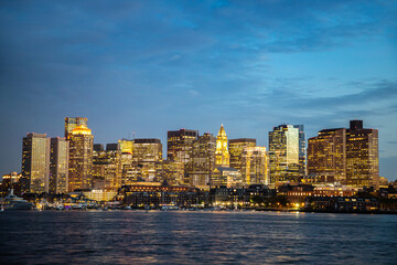 Fototapeta premium Boston cityscape at night