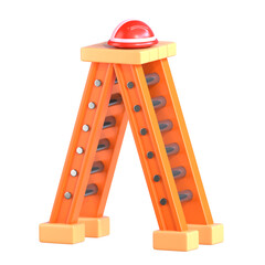 Ladder with Helmet 3D Icon, symbolizing safety and preparedness in construction and maintenance work.