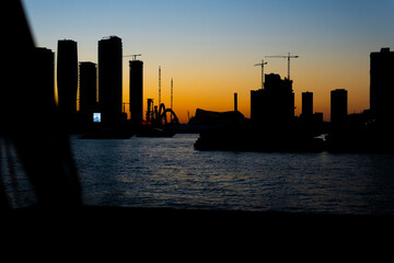 sunset over the city in Miami