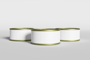 Realistic Tuna Can Packaging Mockup