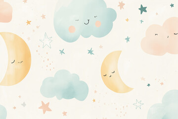 vector, illustration, design, cloud, sky, pattern, cartoon, card, art, baby, seamless, bird, love, nature, decoration, frame, heart, flower, wallpaper, banner, symbol, color, blue, shape, summer