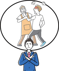 暴行される店員、カスハラ