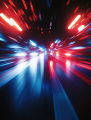 Flashing Red and Blue Police and Ambulance Lights: Showing Emergency Response, Sirens, and Crisis Management in Action – Representation of Public Safety and Urgent Rescue Operations