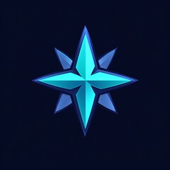 Obraz premium A Cyan Blue Crystal Star Shaped Logo Design