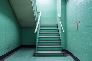 Discreet Stairwell in a Private Clinic with Sanitized Environment