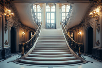 Elegant Foyer in Luxury Hotel Featuring Wrought Iron Details