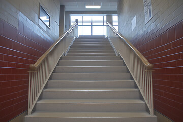 Fototapeta premium School Staircase Redesigned: Functional, Safe Passage with Enhanced Features