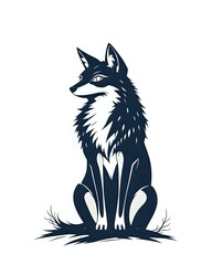 Obraz premium image vectorielle d'un loup assis