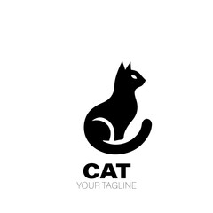 Cat Logo. Cat Logo Design. Cat Logo Brand. Cat Logo Vector Design Isolated on White Background