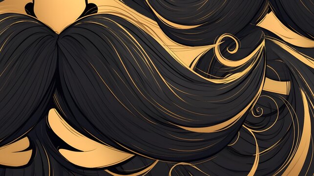 Close-up of a black mustache design for barbershop or grooming brand.