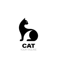 Cat Logo. Cat Logo Design. Cat Logo Brand. Cat Logo Vector Design Isolated on White Background