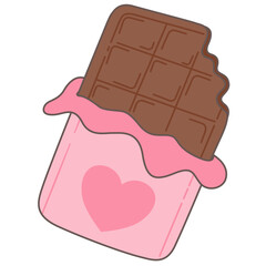 Cute Chocolate Bar with Pink Heart Packaging