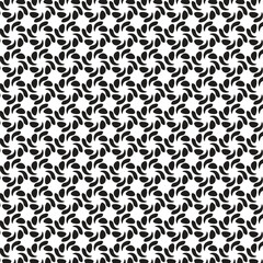 Black and white vector seamless pattern with small diamonds, star shapes, rhombuses. Abstract black and white geometric texture. Simple minimal wide repeat background.