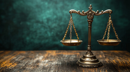 A simple balance representing justice on a neat work surface, representing the entitlements and impartiality of buyers.