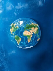 Fototapeta premium Earth Globe Vividly Detailed Soft Blue Light. AI Generated
