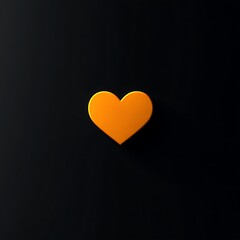 An orange heart shape on a black background