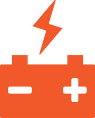 Fototapeta premium エネルギーと電力の象徴・シンプルなバッテリーアイコン