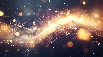 Obraz premium Golden Stardust Swirl: A Celestial Dance of Light and Sparkle
