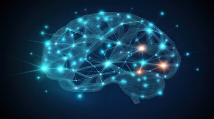 Obraz premium Abstract glowing brain network.