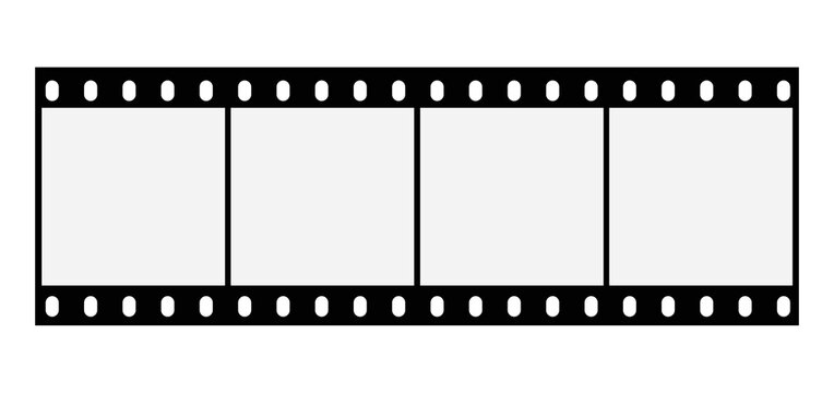 Film strips mockup templates of old retro film frame with shadow on background. Video or movie film vintage analog cinema, photograph camera film strip. Trendy editable camera roll social stories