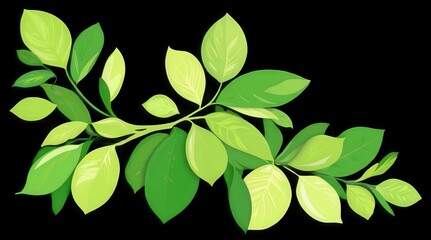 Obraz premium Vibrant Botanical Elements with High Detail in Fresh Floral Greenery