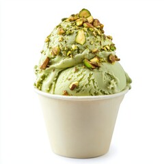 Creamy matcha and pistachio ice cream