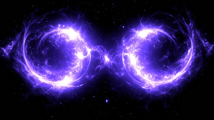 Fototapeta premium Ethereal purple cosmic swirls in dark space