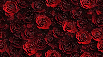 Red rose wall background, romantic decor, close-up texture, valentines