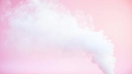 Fototapeta premium White smoke against soft pink background creates dreamy effect