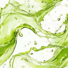  Vibrant Green Liquid Splash with Dynamic Motion
