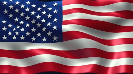 Obraz premium Waving American Flag 3D Render