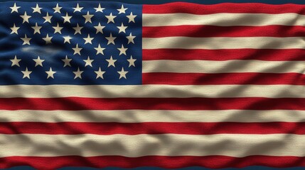 Fototapeta premium Waving American Flag,Red White Blue Textile