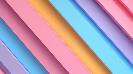 Fototapeta premium Diagonal pastel stripes in pink, blue, and yellow for Easter decor