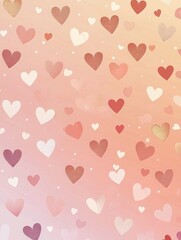 Romantic Heart Pattern Background in Soft Pastel Shades