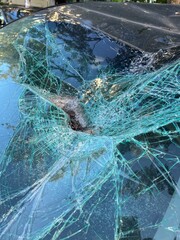 An Intricate Close Up View of Cracked Glass Featuring a Unique Spiderweb Pattern Design