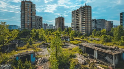 Obraz premium abandon place theme for apocalypse wallpaper