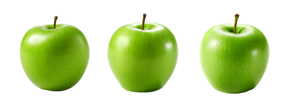 Green apple isolated. Apples on white background. PNG transparent.