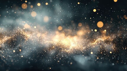 Naklejka premium Golden Stardust Waves: A Celestial Abstract