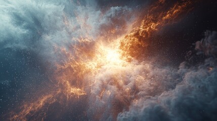 Cosmic Collision: A Fiery Celestial Encounter